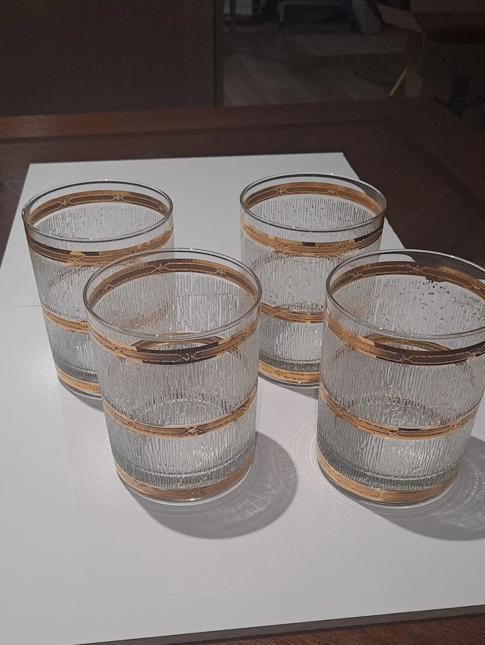 Vintage CULVER  Icicle Pattern DOF  Glasses - 22K Gold Bands.  MCM 60's.